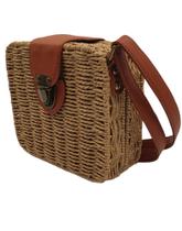 Bolsa Quadrada Feminina Palha Sintética Moda Praia - KINGLEEN