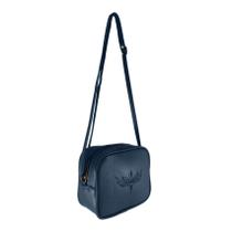 Bolsa Quadrada Topgrife Estampa Ave Fenix Couro Azul Marinho