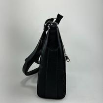 Bolsa recuo transversal em couro preto b.782