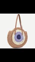 Bolsa redonda olho grego cor café Bolsa redonda olho grego cor café