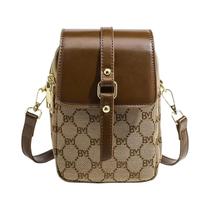 Bolsa redonda pequena cruzada diagonal xadrez feminina, bolsa de ombro retrô contrastante Bolsa redonda pequena cruzada diagonal xadrez feminina, bolsa de ombro retrô contrastante