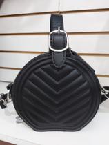 Bolsa Redonda Preta Luxo