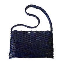 Bolsa Retangular Baguete Ombro Madeira Azul 26cm Bolsa Retangular Baguete Ombro Madeira Azul 26cm