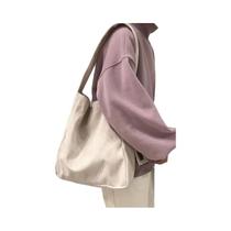 Bolsa Retro Multifuncional de Ombro - Grande Capacidade em Corduroy e Canvas