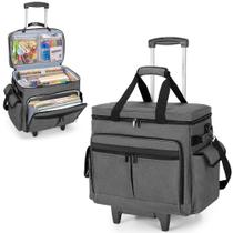 Bolsa Rolling Scrapbook Trunab 41x23x37cm, organizadora cinza
