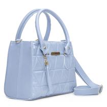 Bolsa Rosa Helena Madri Azul Bordada Nova Moda Blogueiras-AG