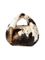 Bolsa RoseSeek Cow com estampa de pele sintética, alça superior, bege, feminina Bolsa RoseSeek Cow com estampa de pele sintética, alça superior, bege, feminina
