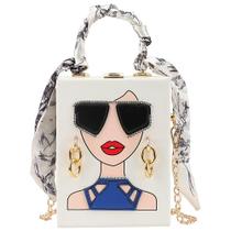Bolsa RTGGSEL Novelty Unique 3D Lady Face PU Leather