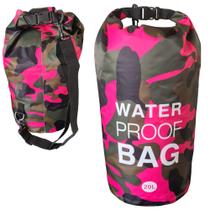 Bolsa Saco A Prova Dágua Estanque Impermeável 20L Rosa