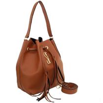 Bolsa Saco Amarração Alça Ombro Feminina Estilo Casual