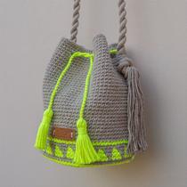 Bolsa Saco de Crochê Equilíbrio Neon - Anunciação Store