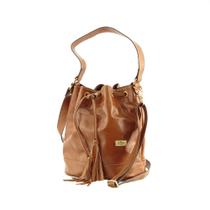 Bolsa Saco Feminina Transversal em Couro Legitimo Caramelo