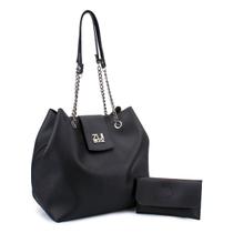 Bolsa Saco Grande Greta preta+Bolsinha Nina 10424 ZuíBrasil