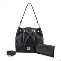 Bolsa Saco Media Greta Preta+Bolsinha Nina 10422 ZuíBrasil