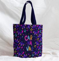 Bolsa Sacola Artesanal de Tecido Carnaval Máscaras Neon Bolsa Sacola Artesanal de Tecido Carnaval Máscaras Neon