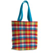 Bolsa Sacola Artesanal de Tecido Festa Junina Xadrez Colorido Bolsa Sacola Artesanal de Tecido Festa Junina Xadrez Colorido