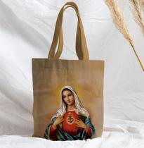 Bolsa Sacola Artesanal de Tecido Imaculado Coração de Maria