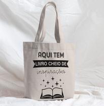 Bolsa Sacola Artesanal de Tecido Livro Inspirações Bege - Core Decore