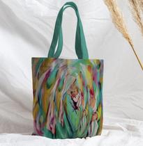 Bolsa Sacola Artesanal de Tecido Nossa Senhora e o Menino Jesus Pintura