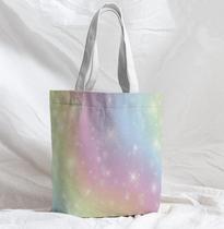 Bolsa Sacola Artesanal de Tecido Tie Dye Candy Estrelas Brilhantes