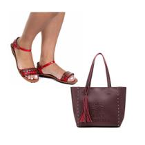 Bolsa Sacola com Sandália Rasteira Confortável Feminina Bolsa Sacola com Sandália Rasteira Confortável Feminina