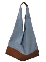 Bolsa sacola couro com lona