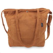 Bolsa Sacola de Ombro Canelada com Alça Transversal 2 Bolsos