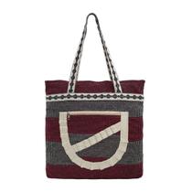 Bolsa Sacola de Praia Feminina Tecido Algodao Mao Ombro Artesanal Resistente Lavável Grande