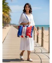 Bolsa Sacola De Praia Piscina Feminina Grande Impermeável Com Forro Estampada