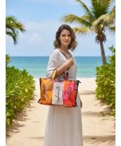 Bolsa Sacola De Praia Piscina Feminina Grande Impermeável Com Forro Estampada