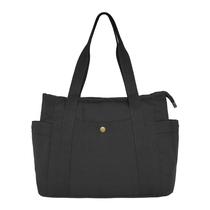 Bolsa Sacola Ecobag Algodão Cru Leve Vários Bolsos Ombro Casual Escola EstdanteTrabalho Sair