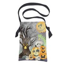 Bolsa sacola em tecido coleta de doces halloween - abóboras