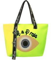 Bolsa Sacola Feminina Bordada Olho de Praia Semi Impermeavel Grande Sofisticada Moda Blogueira Passeios Envio Imediato