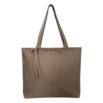 Bolsa Sacola Feminina Grande De Ombro Universitária Reforçada cor:Amêndoa Bolsa Sacola Feminina Grande De Ombro Universitária Reforçada cor:Amêndoa