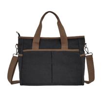 Bolsa Sacola Feminina Transversal Lona Vários Bolsos Resistente Casual Estudante Escola Sair