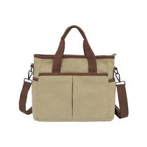 Bolsa Sacola Feminina Transversal Lona Vários Bolsos Resistente Leve e Espaçosa Trabalho e Lazer