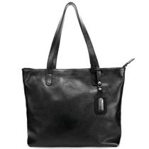 Bolsa Sacola Grande Feminina Couro Legitimo Bovino Preta Road Seven