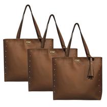 Bolsa Sacola Grande Kit Com 3 Peças Universitária De Ombro