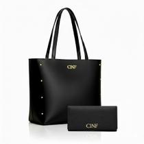 Bolsa Sacola Grande Universitária + Carteira Kit Com 2 peças