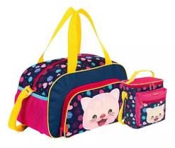 Bolsa Sacola Infantil E Lancheira Térmica Gatinha Gata Cat Bolsa Sacola Infantil E Lancheira Térmica Gatinha Gata Cat
