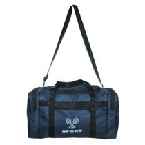Bolsa sacola mala de bordo média compacta azul marinho dobrável alça tira colo cod 6031