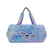 Bolsa Sacola Mala de Viagem Infantil Escola Academia Alça Transversal Mão e Ombro Felpuda Macia Fofa Lili July
