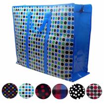 Bolsa sacola plastica de compras feira viagens multiuso com alca e ziper grande 70x55