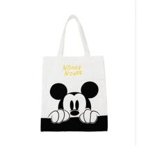 Bolsa Sacola Retangular Mickey Preto Branco 40x33cm Disney Licenciada DMG9003-MK42-D