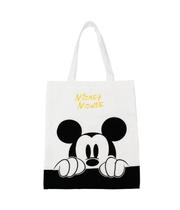 Bolsa Sacola Retangular Mickey Preto Branco 40x33cm Disney