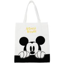 Bolsa Sacola Retangular Mickey Preto Branco 40x33cm - Disney