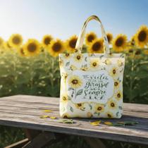 Bolsa Sacola Tecido Ecobag Na Vida Seja Um Girassol