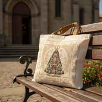 Bolsa Sacola Tecido Ecobag Nossa Senhora Aparecida Creme Bolsa Sacola Tecido Ecobag Nossa Senhora Aparecida Creme