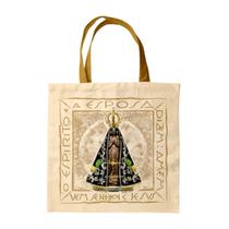 Bolsa Sacola Tecido Ecobag Nossa Senhora Aparecida Creme