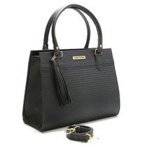Bolsa Santorini Handbag Tricê Preto